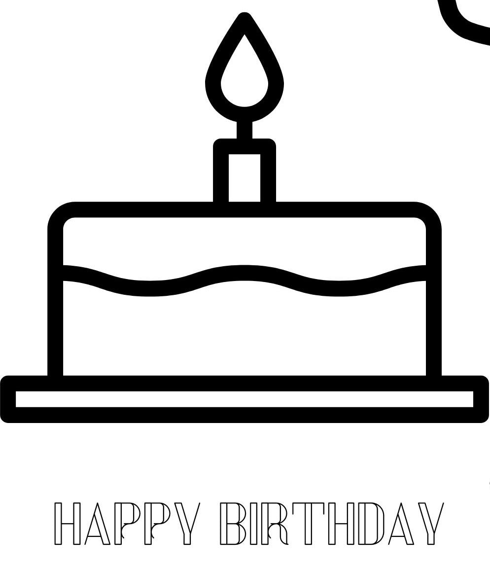 Birthday Fun coloring page -DIGITAL DOWNLOAD