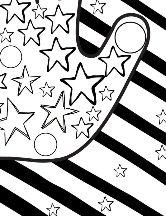 Stars and Stripes coloring page - DIGITAL FILE